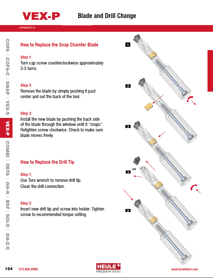 VEX-P Drill and Blade Change PDF Preview